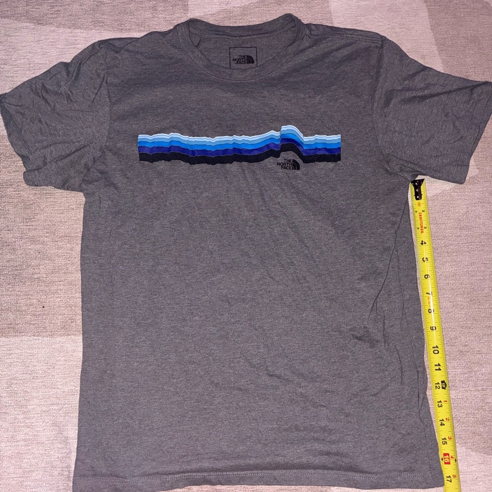 The North Face Gray and Blue Short Sleeve Tee